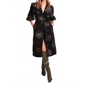 NEW TRAFFIC PEOPLE duster dress coat in black